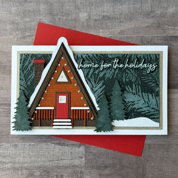 Ski Lodge Etched Dies by Simon Hurley
