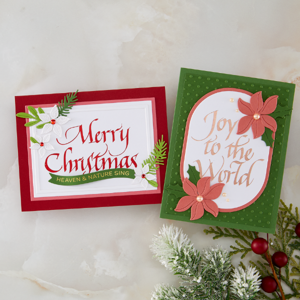 Upright Italic Merry Christmas Press + Foil Plate by Paul Antonio