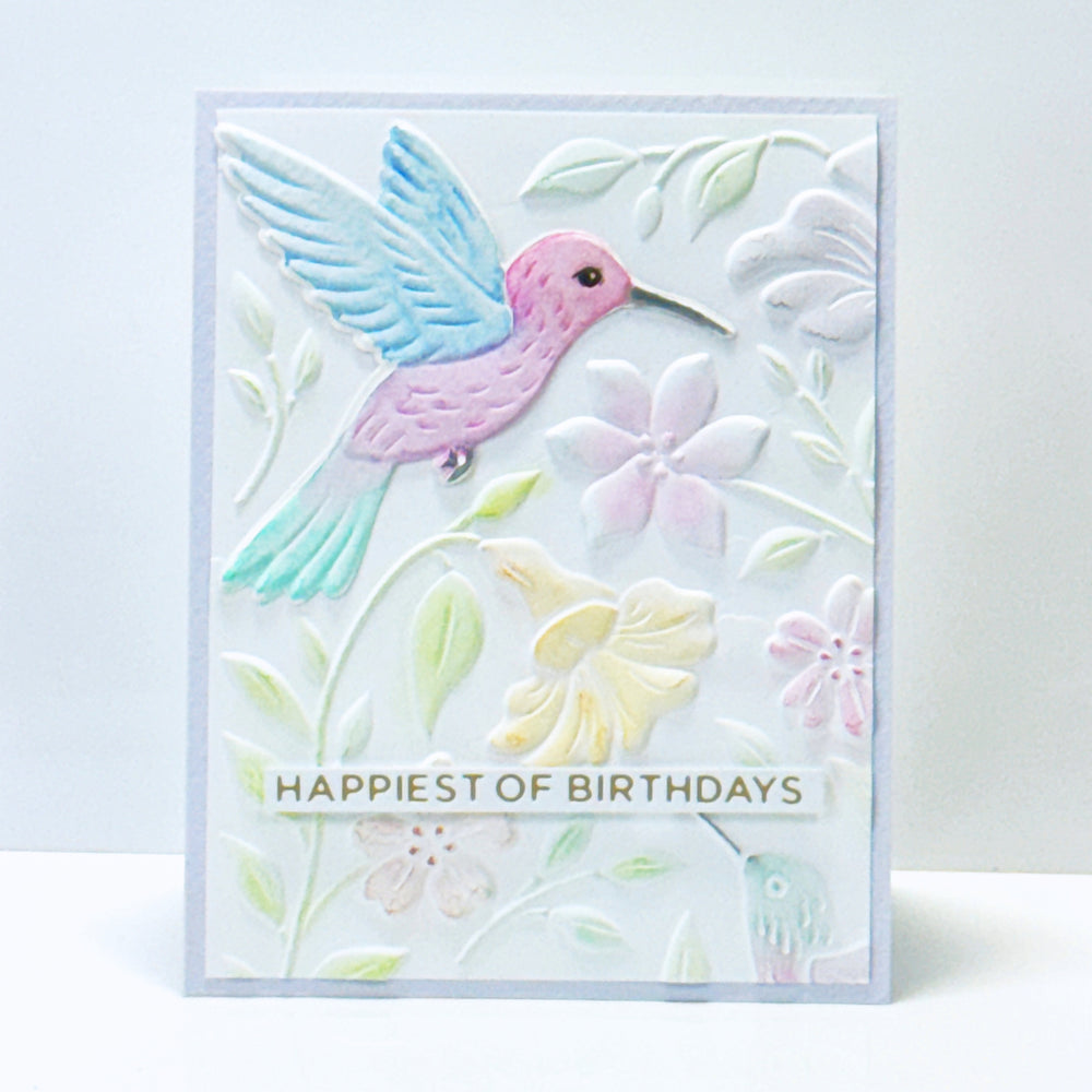 Hummingbird Garden 3D Embossing Folder & Die Set by Simon Hurley