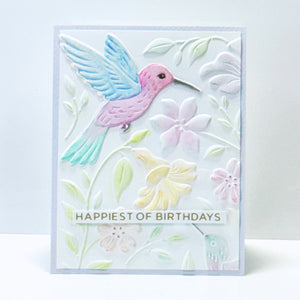 Hummingbird Garden 3D Embossing Folder & Die Set by Simon Hurley