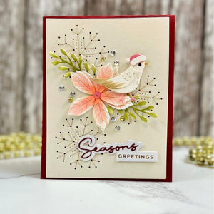 Christmas Bird Poinsettia Etched Dies