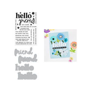 Hello Friend Clear Stamp & Die Bundle