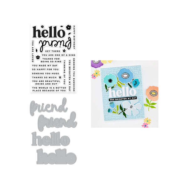 Hello Friend Clear Stamp & Die Bundle