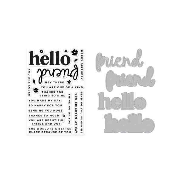 Hello Friend Clear Stamp & Die Bundle