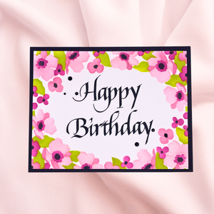 Upright Italic Happy Birthday Press + Foil Plate by Paul Antonio