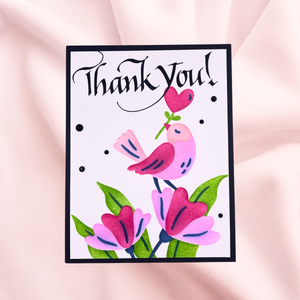 Upright Italic Thank You! Press + Foil Plate by Paul Antonio