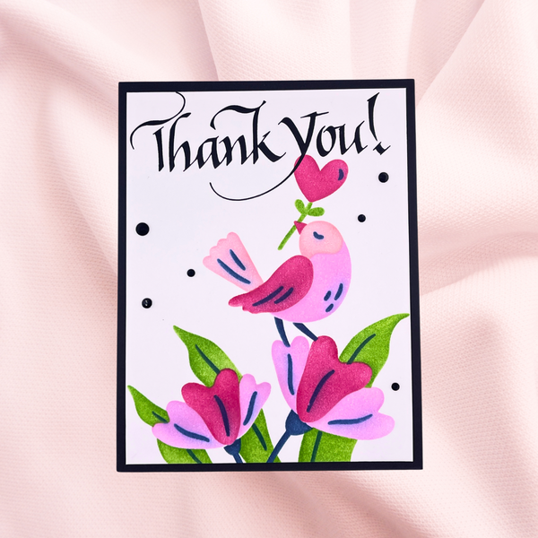 Upright Italic Thank You! Press + Foil Plate by Paul Antonio