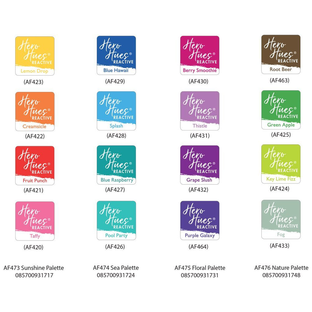 Hero Hues Reactive Ink Pad Cubes - Sea Palette