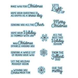 Cue the Merry Clear Stamp & Die of the Month - stamp and die set contents