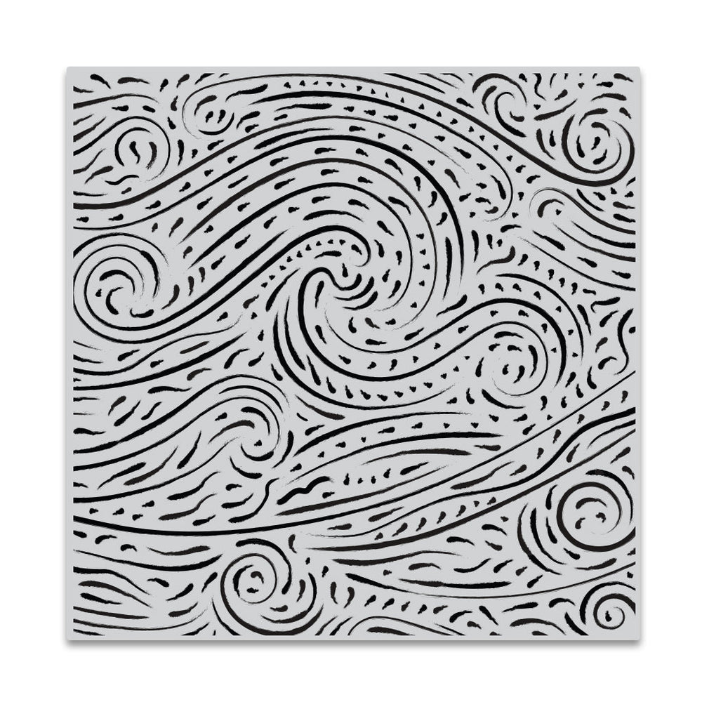 Starry Night Brushstroke Bold Prints Cling Stamp