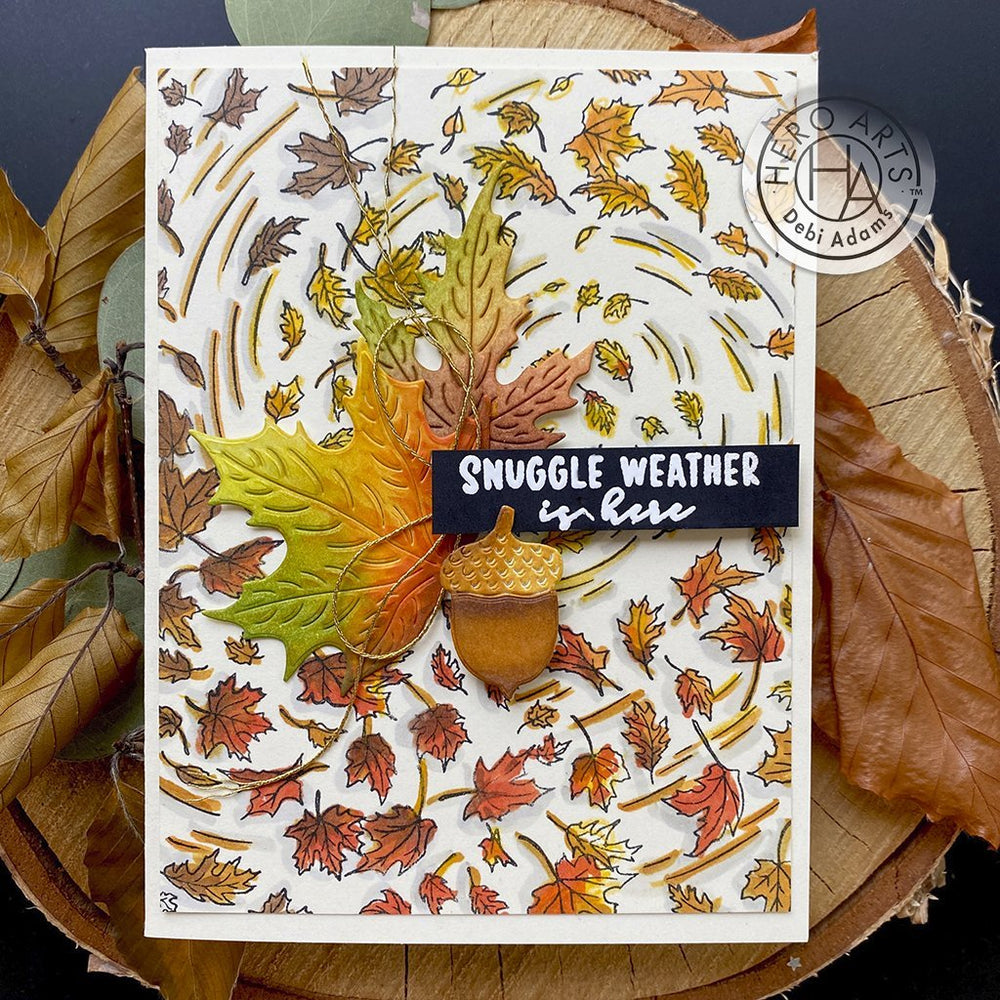 Leaves in the Wind Bold Prints Cling Stamp