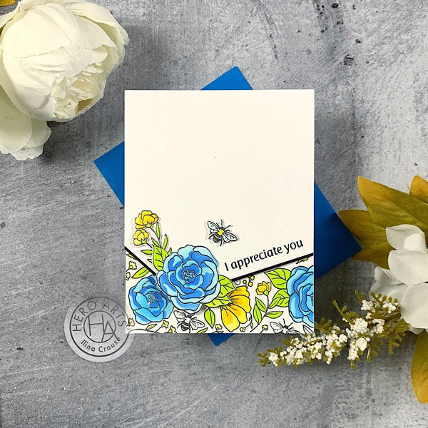 Flowers & Bees Bold Prints Cling Stamp