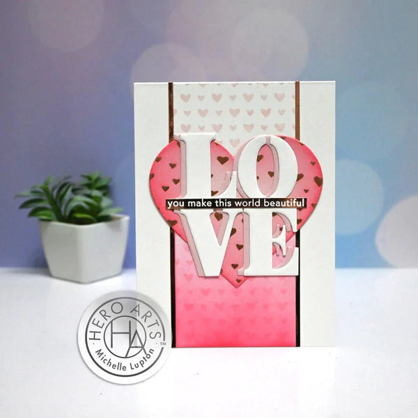 Mini Hearts Bold Prints Cling Stamp