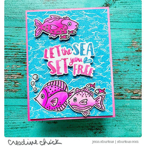 Aqua Texture Bold Prints Cling Stamp
