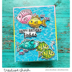 Aqua Texture Bold Prints Cling Stamp