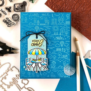 Park Background Bold Prints Cling Stamp