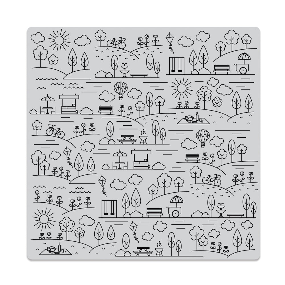 Park Background Bold Prints Cling Stamp