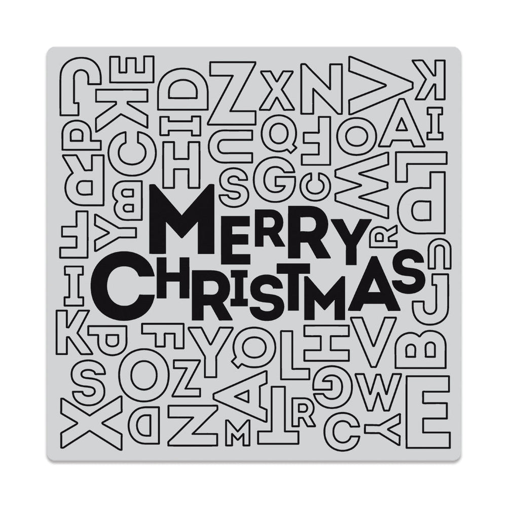 Merry Christmas Letter Bold Prints Cling Stamp