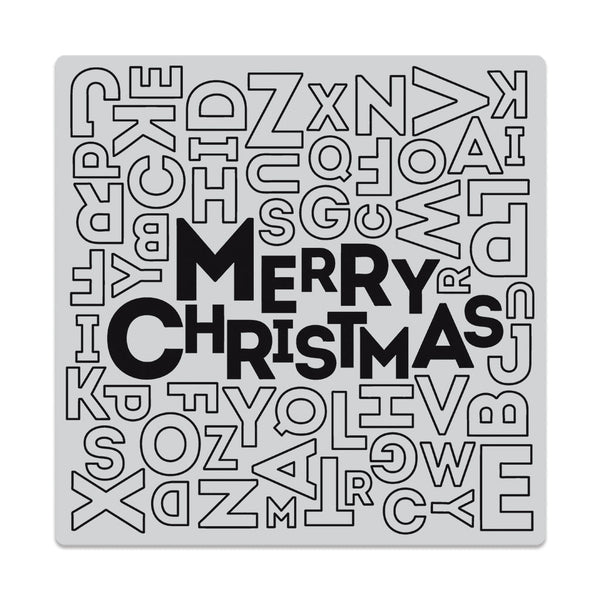Merry Christmas Letter Bold Prints Cling Stamp