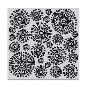 Sunburst Flowers Bold Prints Cling Stamp