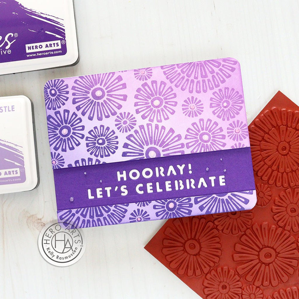 Sunburst Flowers Bold Prints Cling Stamp