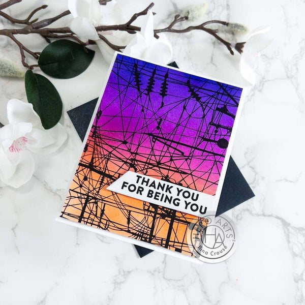 Power Lines Bold Prints Cling Stamp