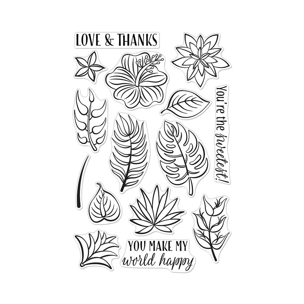 Tropical Flowers Clear Stamp Set