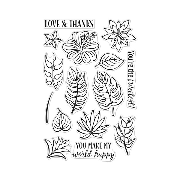 Tropical Flowers Clear Stamp Set