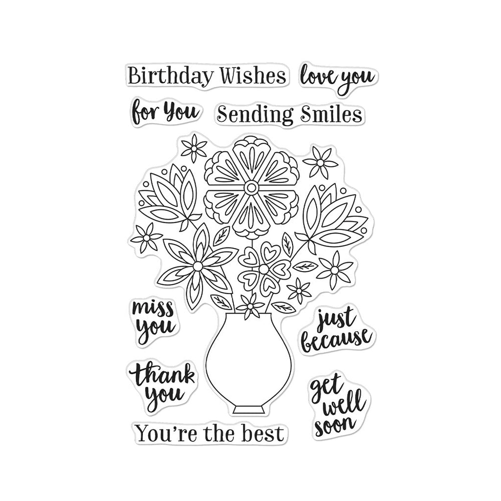 Flowers in Vase Clear Stamp Set