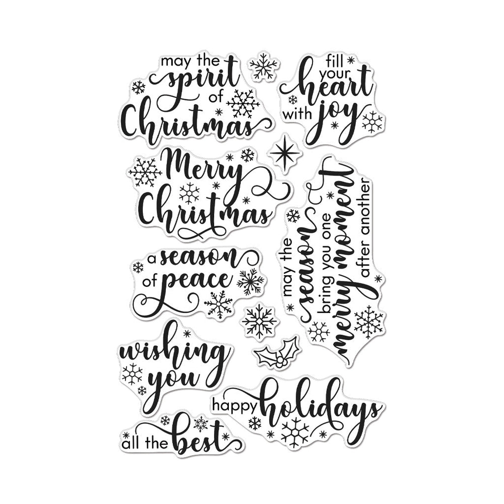 Snowflake Messages Clear Stamp Set