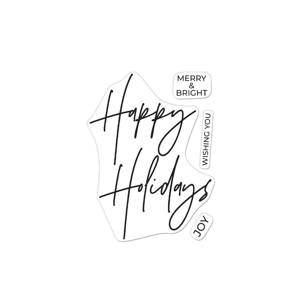 Hero Greetings Happy Holidays Clear Stamp Set