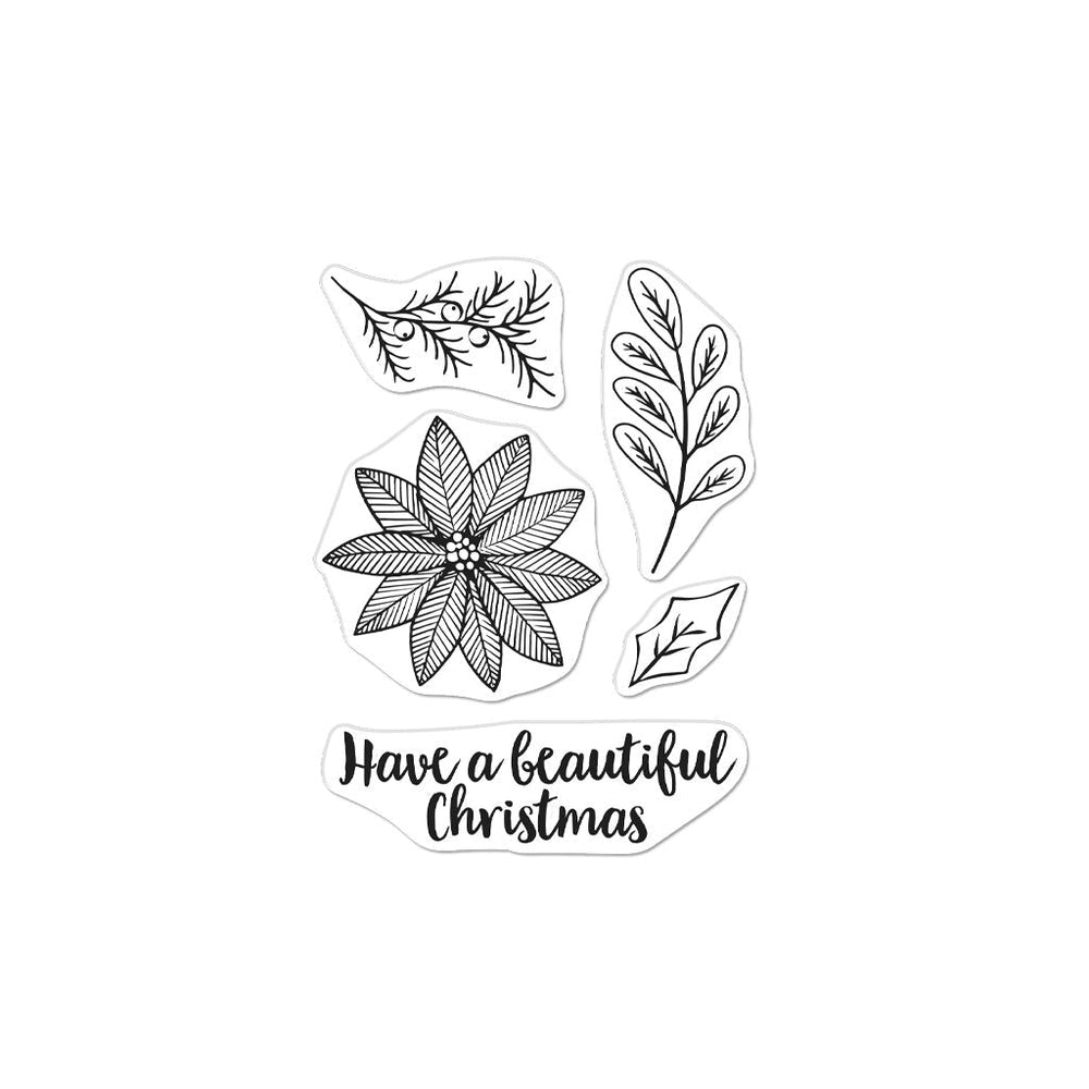 Poinsettia Arrangement Clear Stamp Set