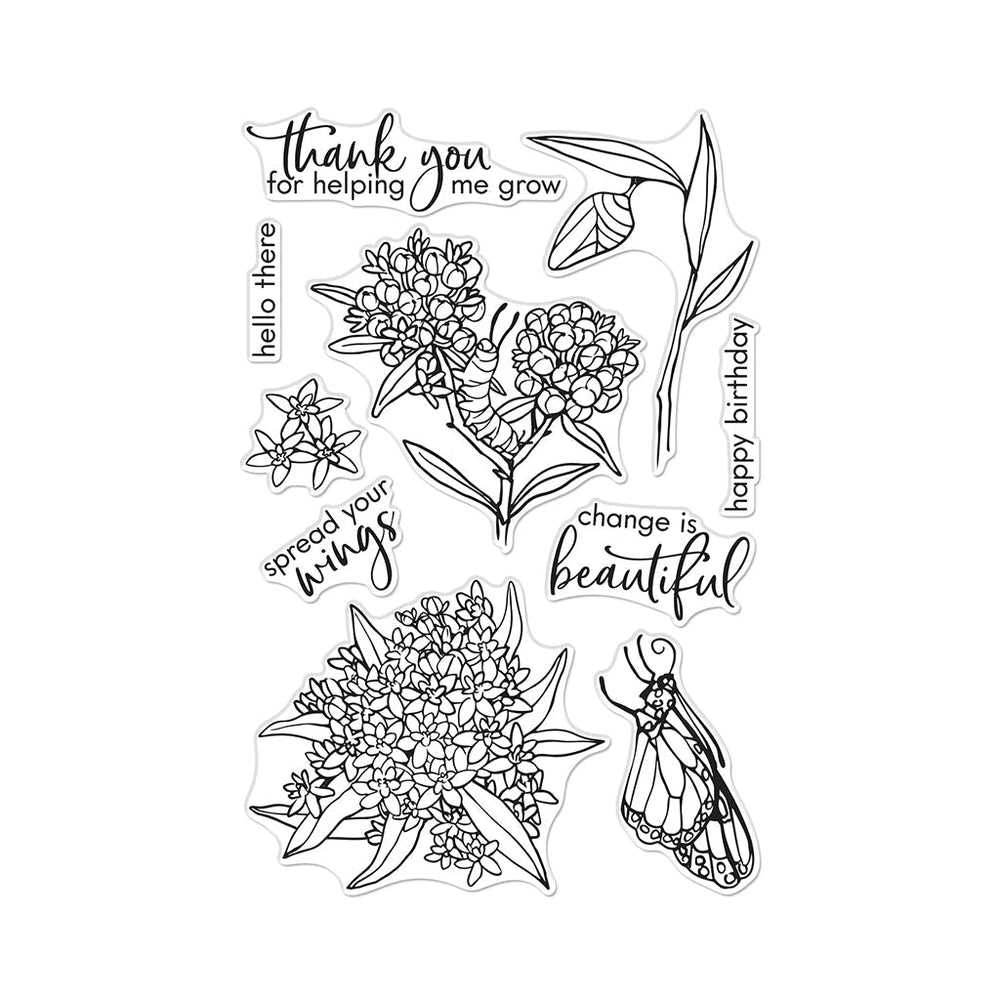 Monarch & Milkweed Clear Stamp Set