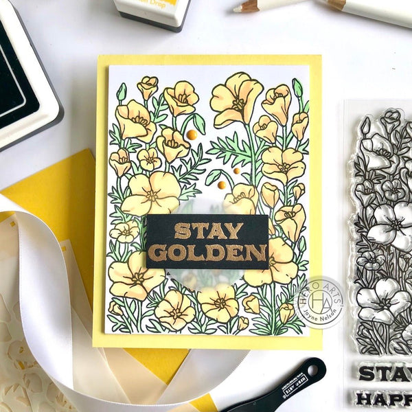 Golden Poppies Clear Stamp Set
