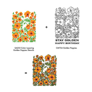 Golden Poppies Clear Stamp Set