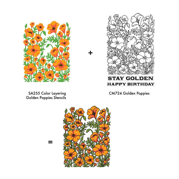 Golden Poppies Clear Stamp Set