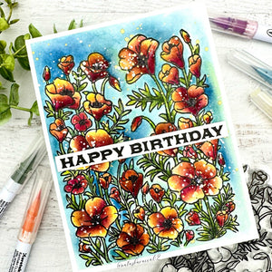 Golden Poppies Clear Stamp Set