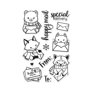 Winter Mail Critters Clear Stamp Set
