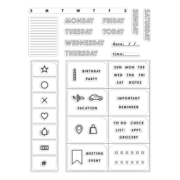 Weekly Planner Clear Stamp Set