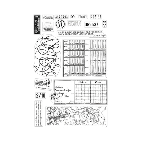 Vintage Map and Ledger Clear Stamp Set