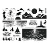 Color Layering Sunset over Waves Clear Stamp Set