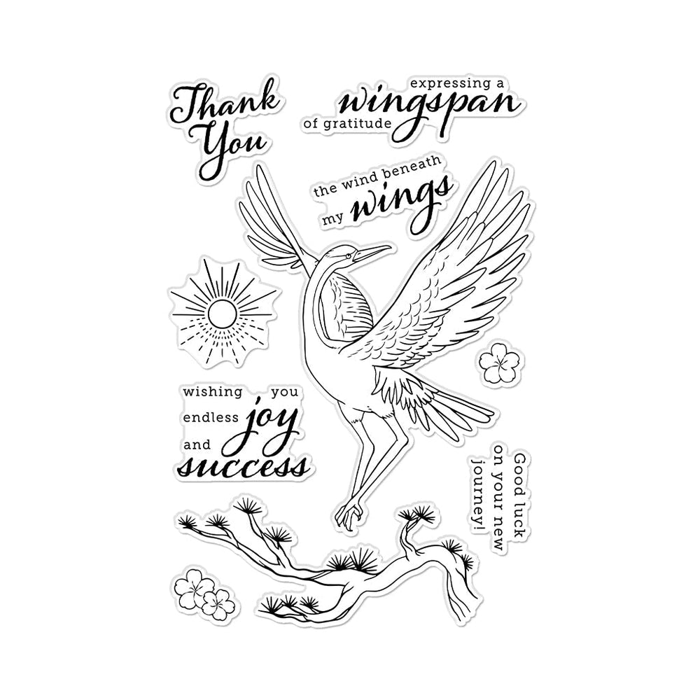 Crane Wishes Clear Stamp Set