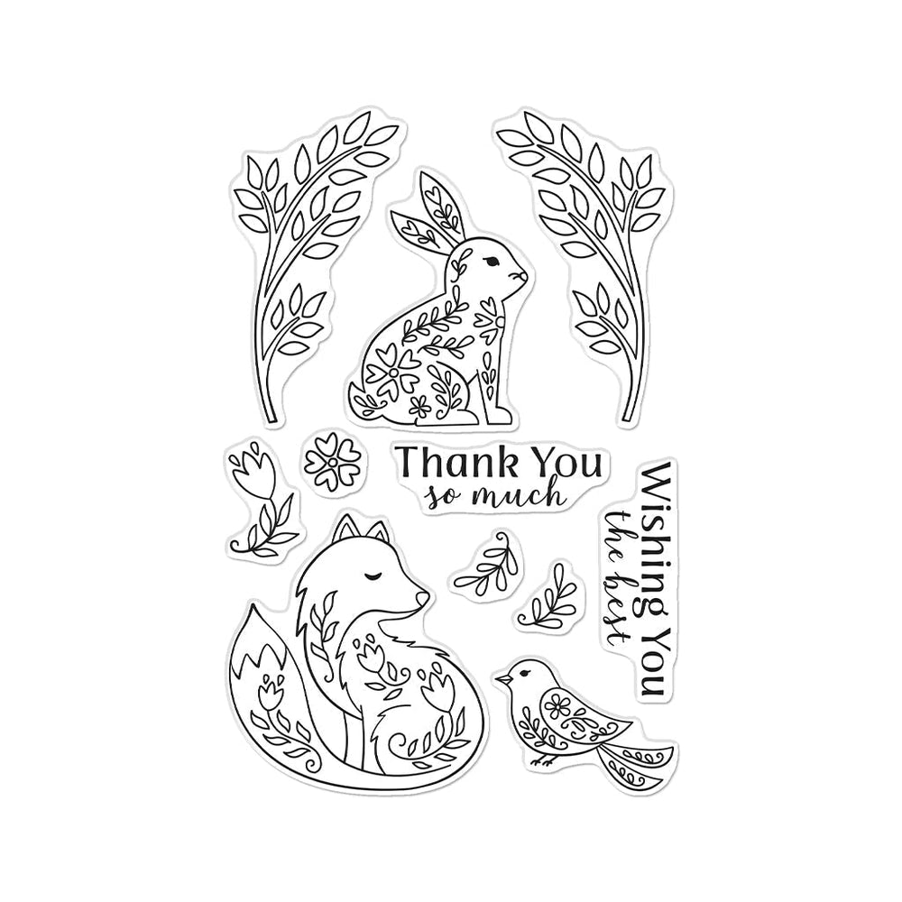 Folk Animals Clear Stamp Set