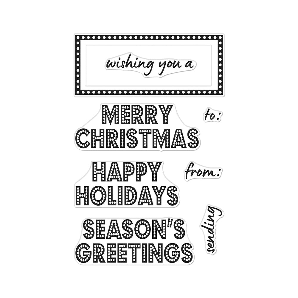 HA + RT Holiday Marquee Messages Clear Stamp Set
