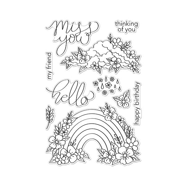Floral Rainbow & Clouds Clear Stamp Set from the Floral Rainbow Collection