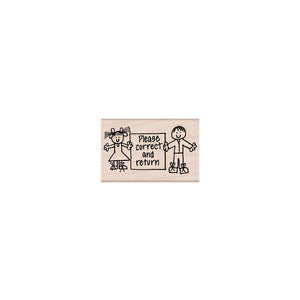 Hero Kids Correct & Return Woodblock Stamp
