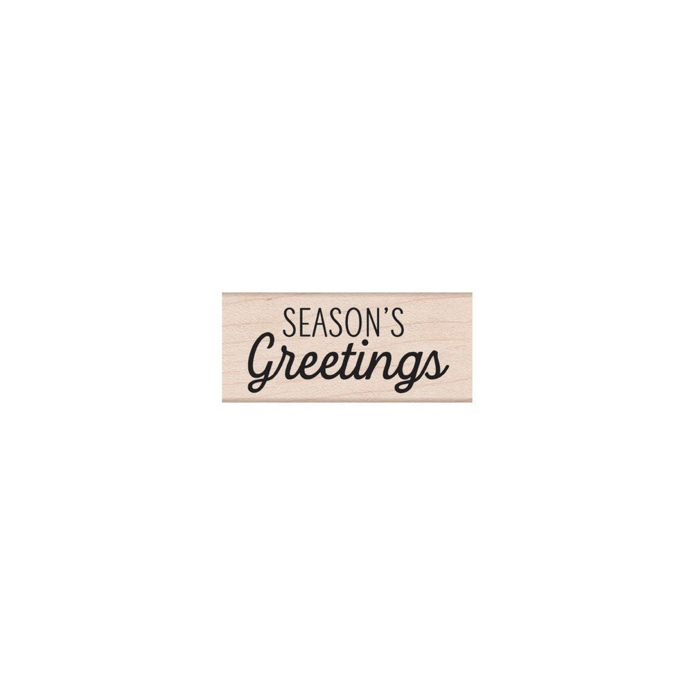 Season's Greetings Mixed Script Woodblock Stamp