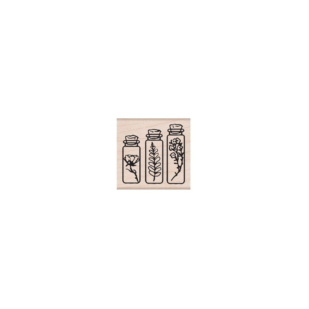 Three Bottles Woodblock Stamp