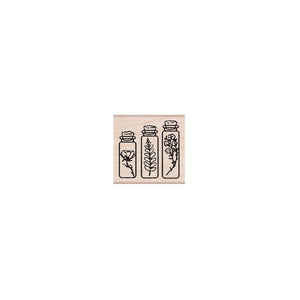 Three Bottles Woodblock Stamp