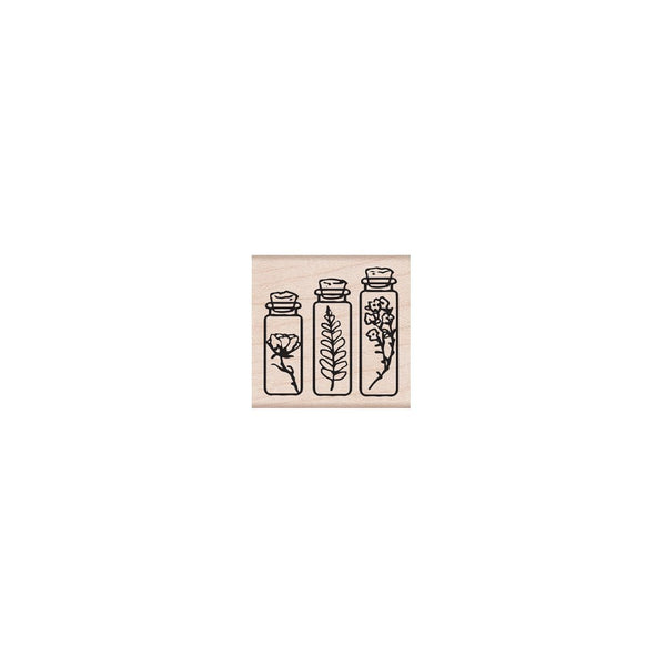 Three Bottles Woodblock Stamp